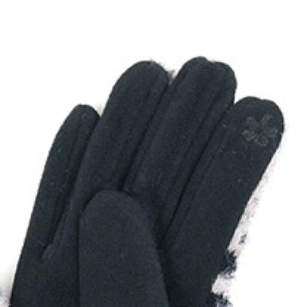 Black Fashionable Faux Fur Leopard Print Gloves - Picture 5 of 6